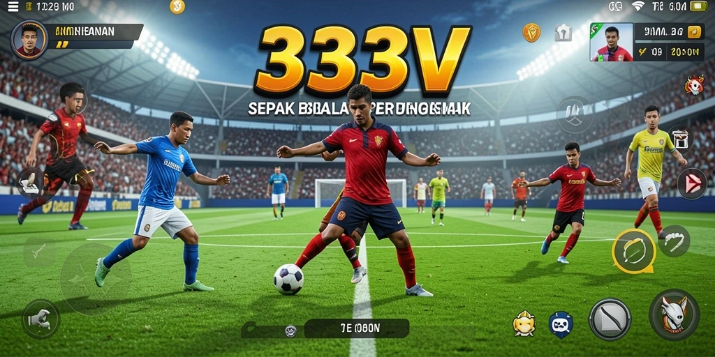 Tampilan menarik dari gameplay <strong>333V</strong> yang penuh aksi sepak bola.