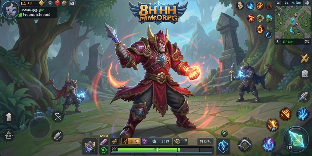 Tampilan gameplay menakjubkan dalam dunia MMORPG yang luas.