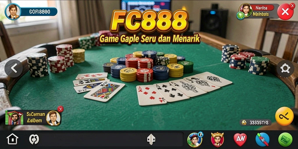 Screenshot gameplay FC888 yang menampilkan keseruan bermain Gaple.