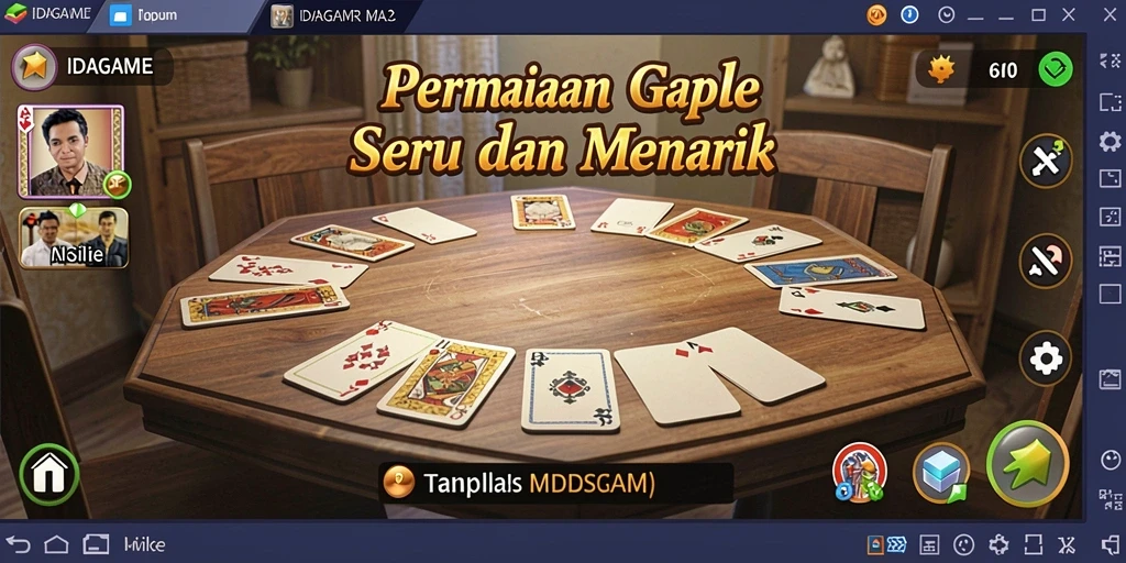 Tampilan gameplay seru IDAGAME saat bermain Gaple online.