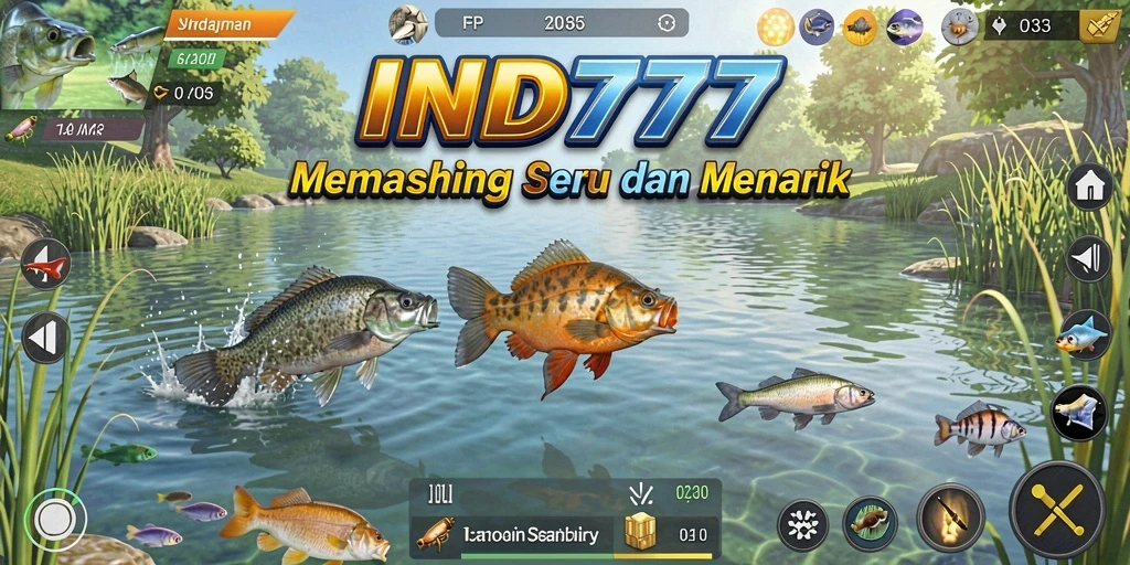 Tampilan gameplay IND777 yang menakjubkan saat memancing ikan di laut.