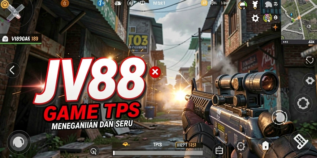 Tampilan utama JV88 dengan aksi tembak-menembak yang seru.