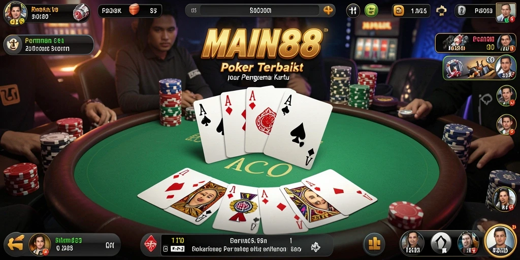 Tampilan gameplay MAIN88 yang menarik saat bermain Poker online.