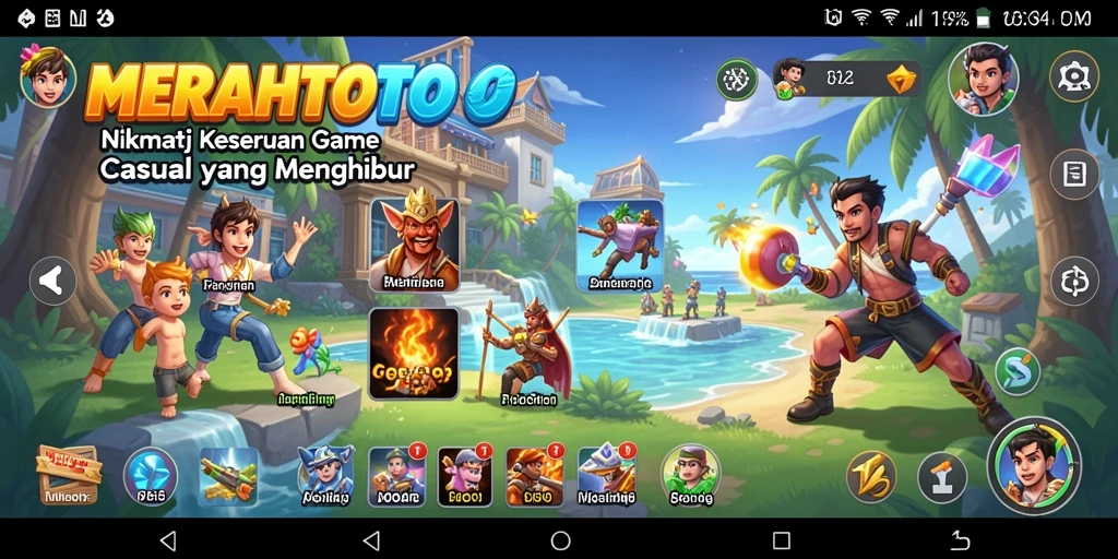 Tampilan gameplay MERAHTOTO yang seru dan penuh warna.