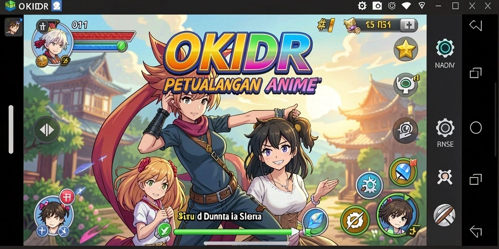 Tampilan gameplay seru di dunia anime yang menakjubkan.
