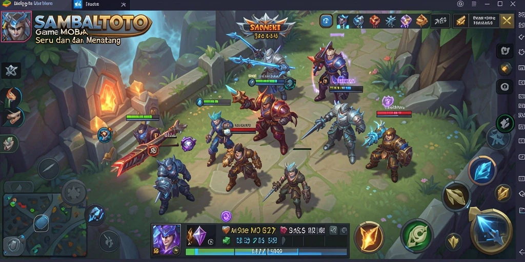 Screenshot gameplay SAMBALTOTO yang menunjukkan aksi pertarungan hero.