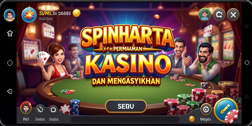 Tampilan menarik dari gameplay SPINHARTA dengan suasana Kasino.