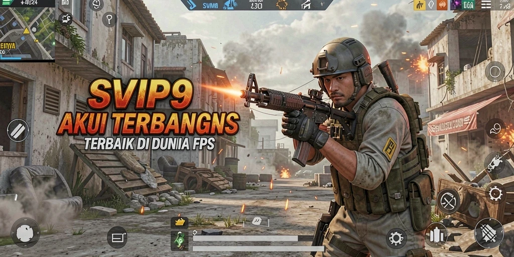 Tampilan gameplay seru di SVIP9 dengan aksi FPS yang intens.