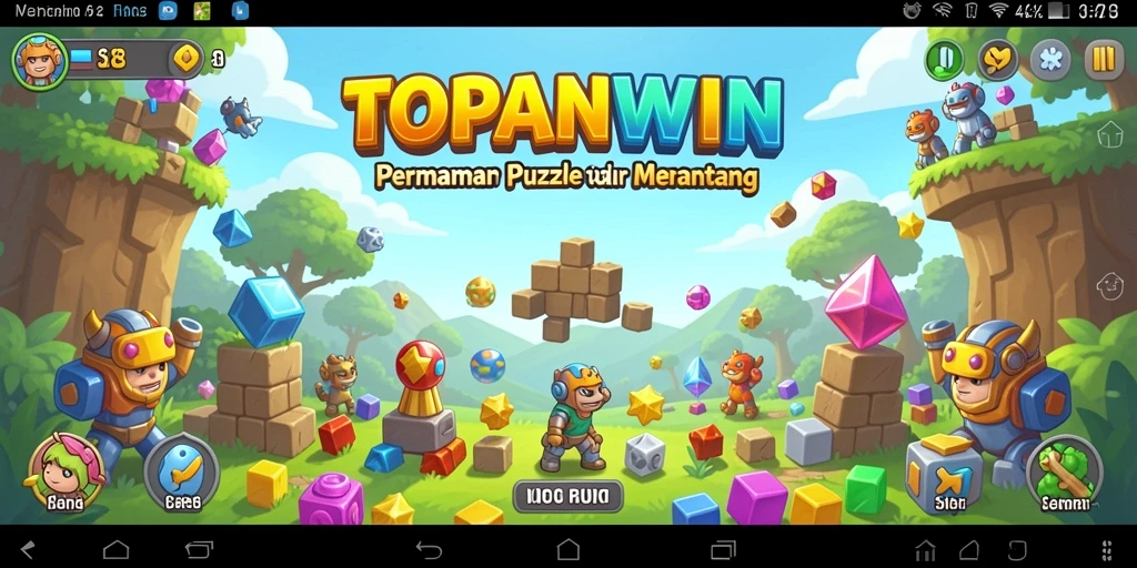 Tampilan gameplay TOPANWIN yang menantang dan penuh warna.