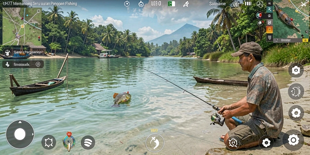 Menampilkan gameplay Fishing yang mendebarkan dan menyenangkan.